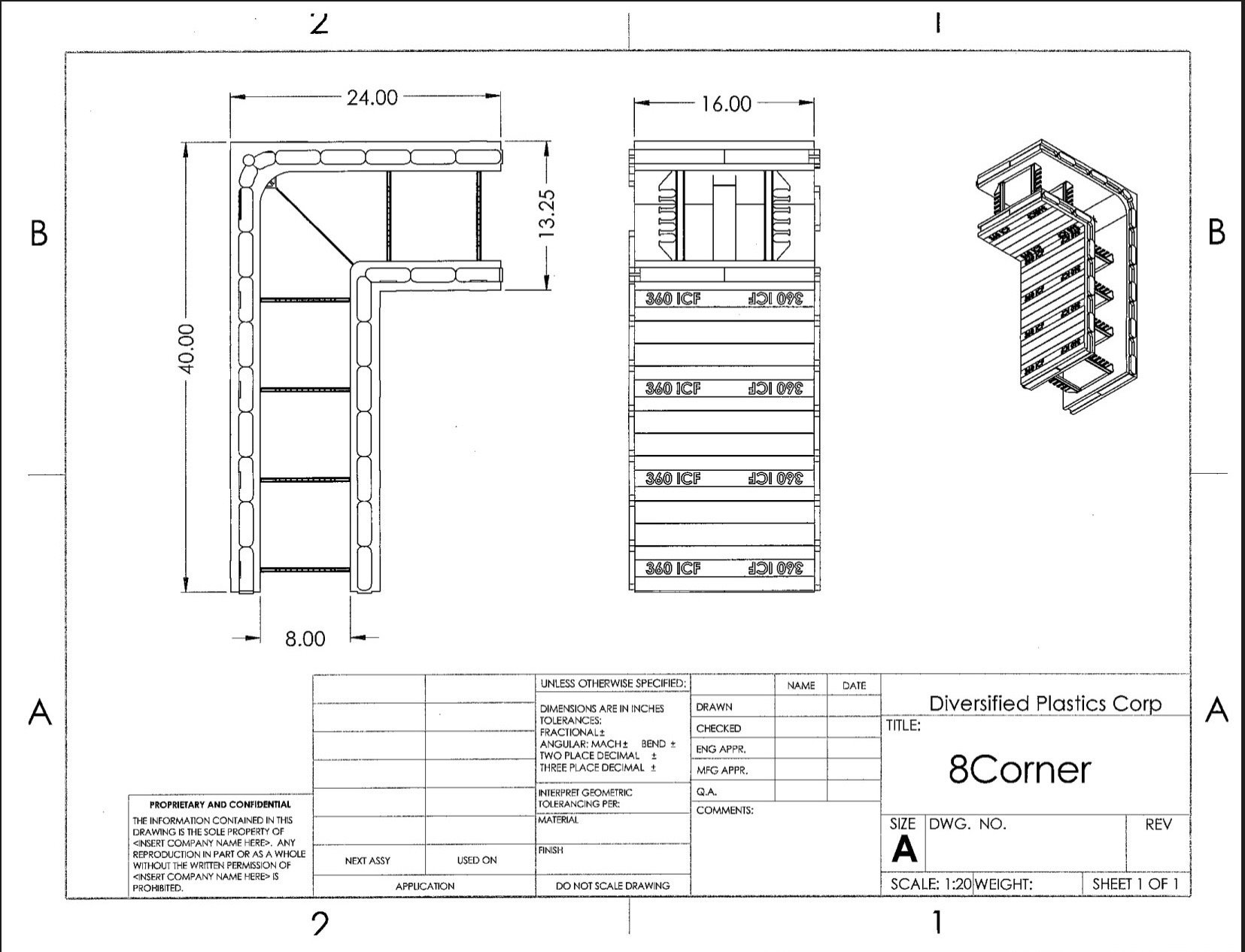 360 ICF Block 360 8-inch 90° Corner