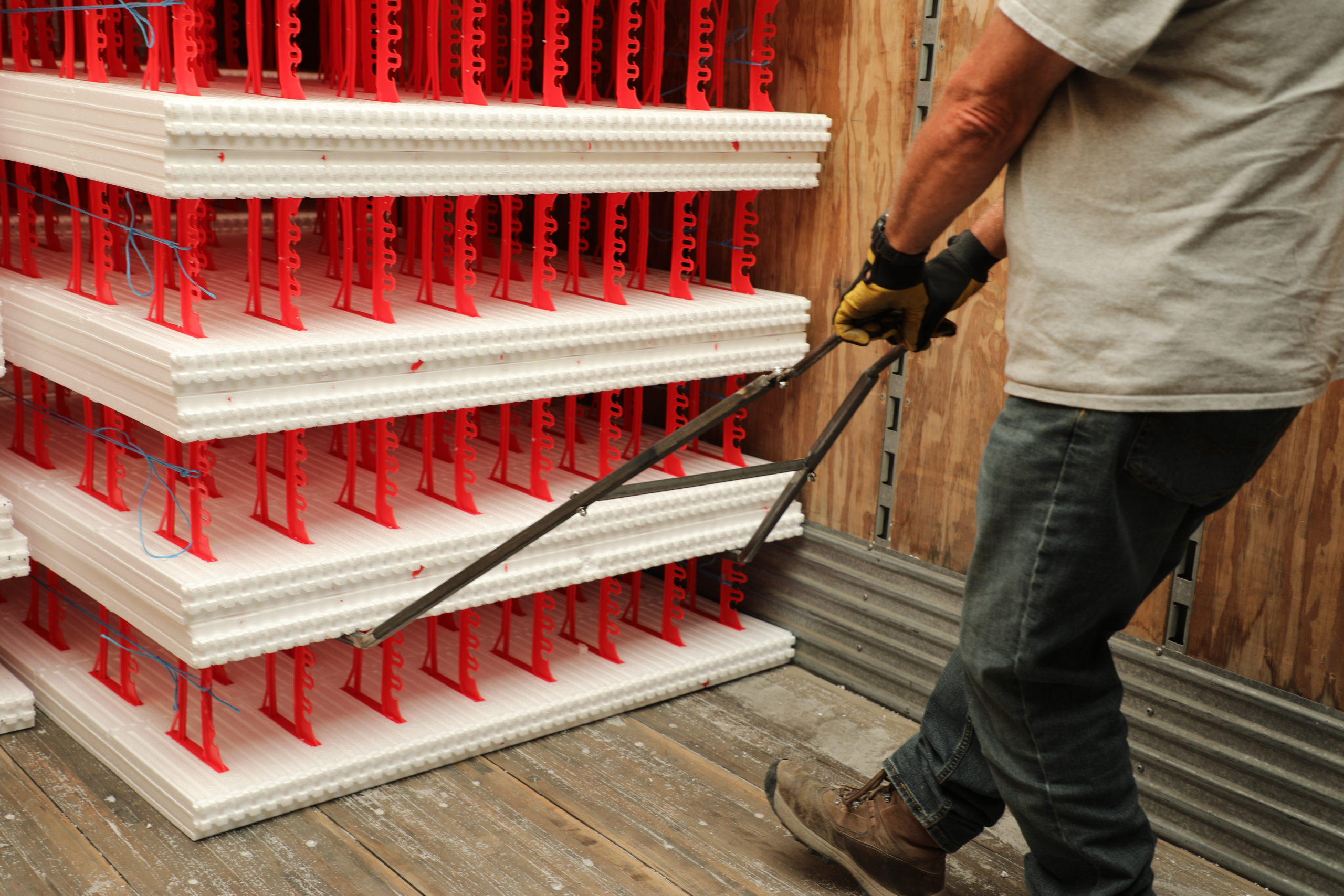 SuperForm ICF Easy Puller being used on a form panel